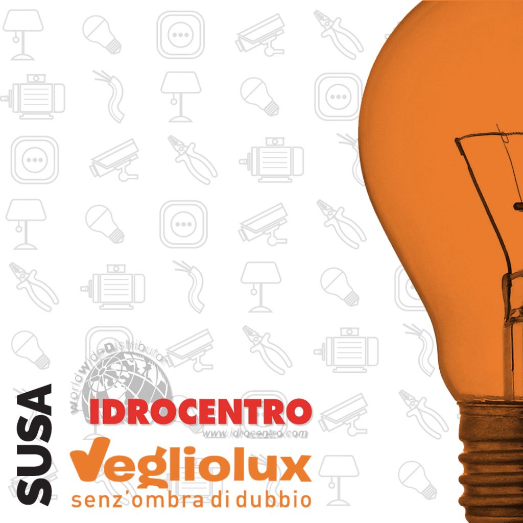 Susa: un punto vendita di Vegliolux per Illuminazione e elettroforniture, un marchio del gruppo Idrocentro