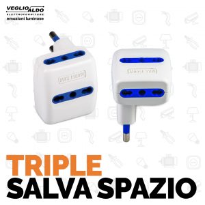 Adattatori tripli di Master Divisione Elettrica da Veglio Aldo, gli specialisti dell'illuminazione e delle forniture elettriche Torino Adattatori tripli di Master Divisione Elettrica da Veglio Aldo, gli specialisti dell'illuminazione e delle forniture elettriche Torino